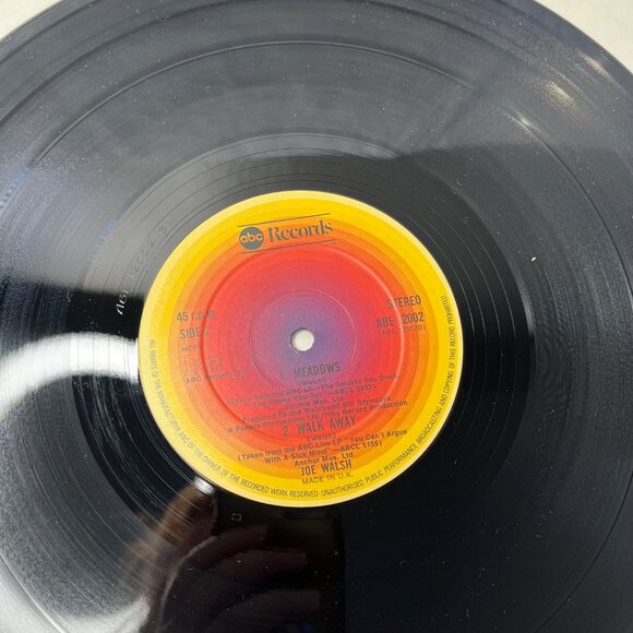 Joe Walsh Vinyl Record ABE 12002 ABC Records Four Tracks Rocky Mountain Way ect - Picture 7 of 7